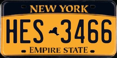 NY license plate HES3466