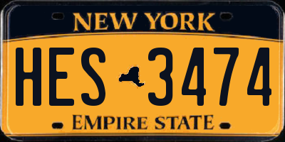 NY license plate HES3474
