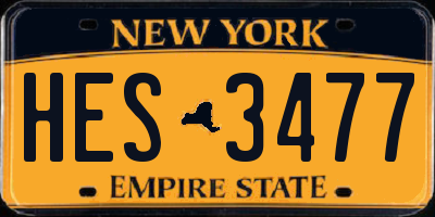 NY license plate HES3477