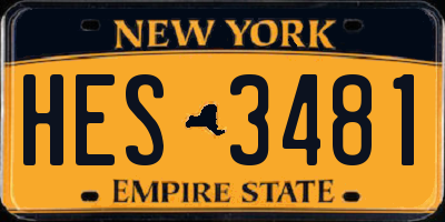NY license plate HES3481