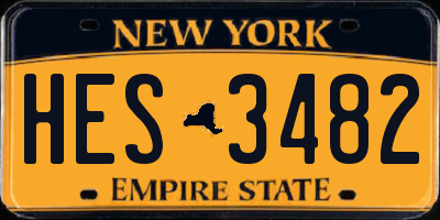 NY license plate HES3482