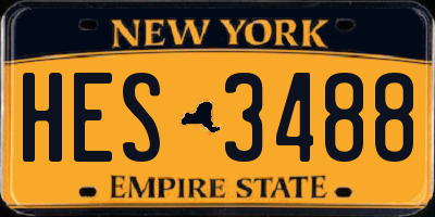 NY license plate HES3488