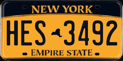 NY license plate HES3492