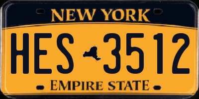 NY license plate HES3512