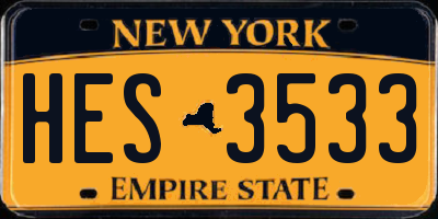 NY license plate HES3533