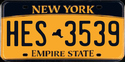 NY license plate HES3539