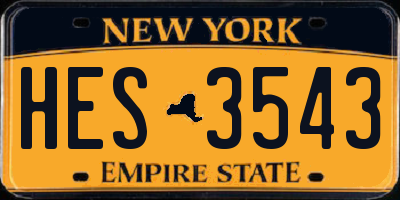 NY license plate HES3543