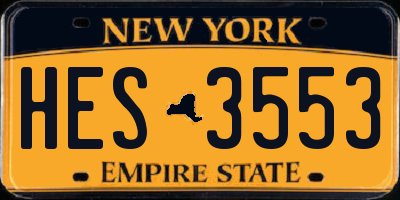 NY license plate HES3553