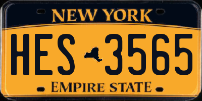 NY license plate HES3565