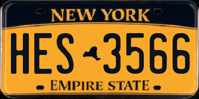 NY license plate HES3566