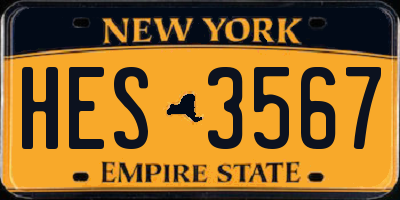 NY license plate HES3567