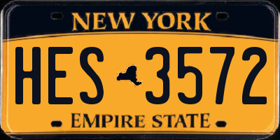 NY license plate HES3572