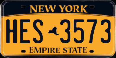 NY license plate HES3573