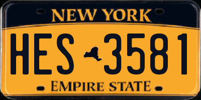 NY license plate HES3581