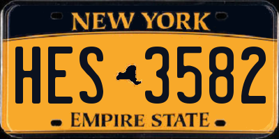 NY license plate HES3582