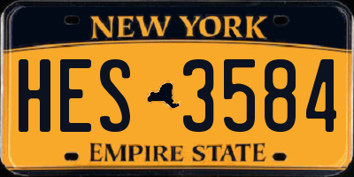 NY license plate HES3584
