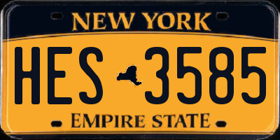 NY license plate HES3585