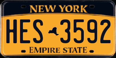 NY license plate HES3592