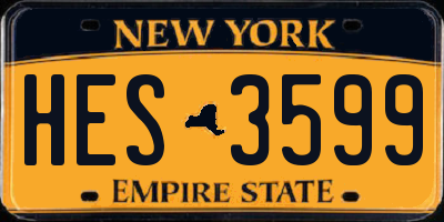 NY license plate HES3599