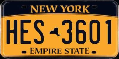 NY license plate HES3601
