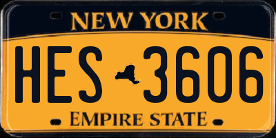 NY license plate HES3606