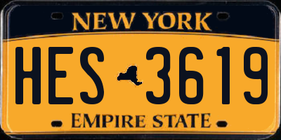 NY license plate HES3619