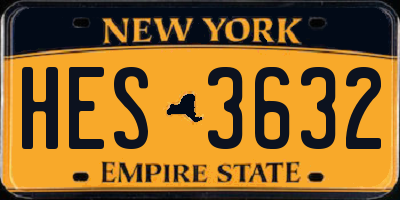NY license plate HES3632