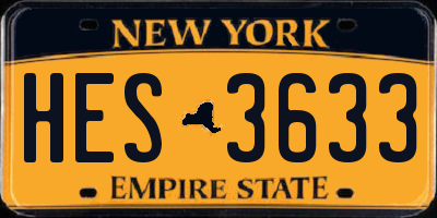 NY license plate HES3633