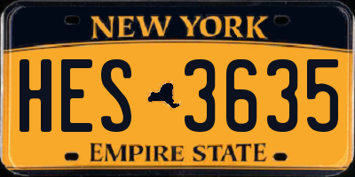 NY license plate HES3635