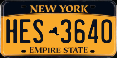 NY license plate HES3640