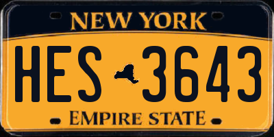 NY license plate HES3643