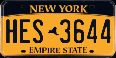 NY license plate HES3644