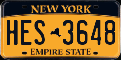 NY license plate HES3648