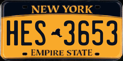 NY license plate HES3653