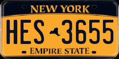 NY license plate HES3655