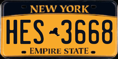 NY license plate HES3668