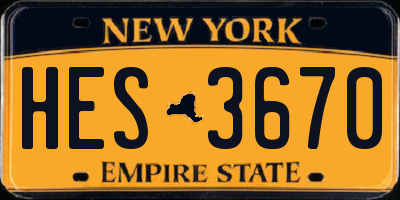 NY license plate HES3670