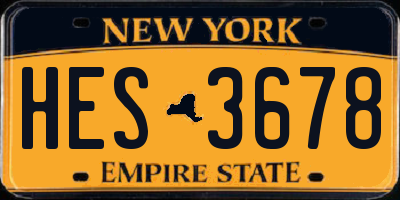 NY license plate HES3678