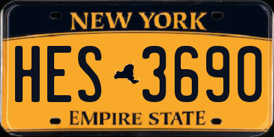 NY license plate HES3690