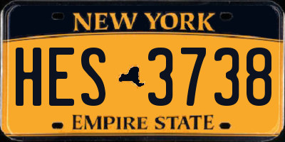 NY license plate HES3738