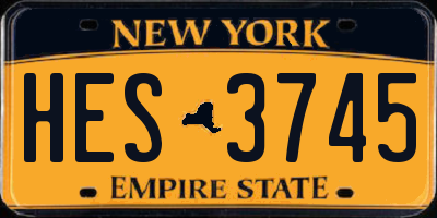 NY license plate HES3745