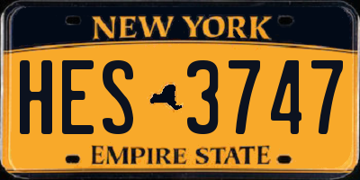 NY license plate HES3747