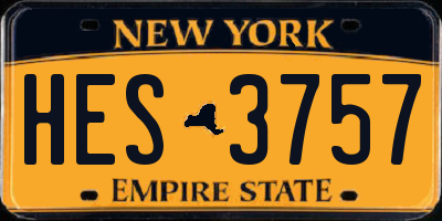 NY license plate HES3757