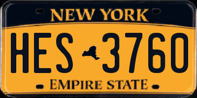 NY license plate HES3760
