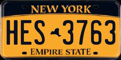 NY license plate HES3763