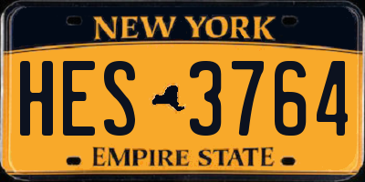 NY license plate HES3764