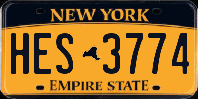 NY license plate HES3774