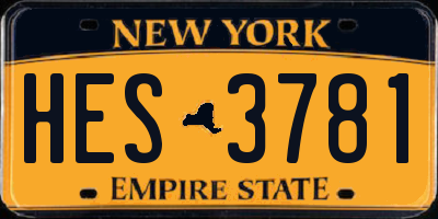 NY license plate HES3781