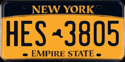 NY license plate HES3805
