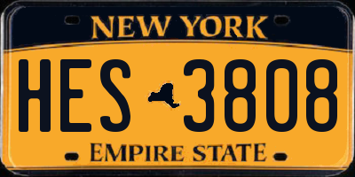 NY license plate HES3808